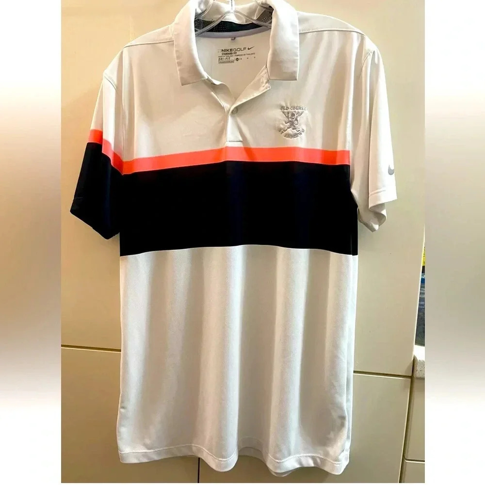 Nike Golf Dri Fit Sport Men's Standard Dri Fit Classic Shirt White Polyester M